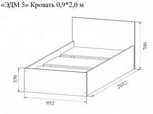 Кровать 900 Эдем-5 в Новом Уренгое - novyy-urengoy.ok-mebel.com | фото 3