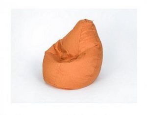 Кресло-мешок Груша велюр оранжевое малое в Новом Уренгое - novyy-urengoy.ok-mebel.com | фото 1