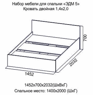 Кровать 1400 Эдем-5 в Новом Уренгое - novyy-urengoy.ok-mebel.com | фото 2