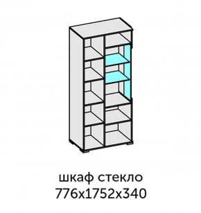 Аллегро-10 Шкаф 2дв. (со стеклом) (дуб крафт золотой-камень темный) в Новом Уренгое - novyy-urengoy.ok-mebel.com | фото 2