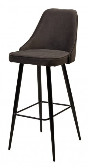 Барный стул NEPAL-BAR ГРАФИТ #14, велюр/ черный каркас (H=78cm) М-City в Новом Уренгое - novyy-urengoy.ok-mebel.com | фото