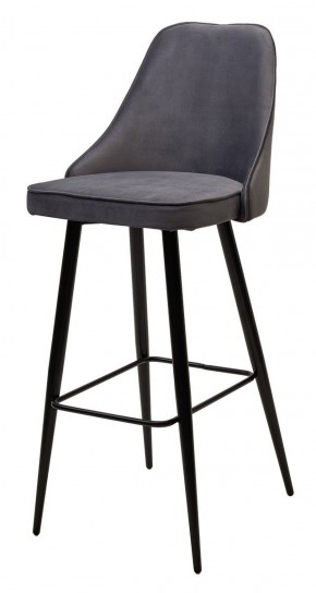 Барный стул NEPAL-BAR СЕРЫЙ #27, велюр/ черный каркас (H=78cm) М-City в Новом Уренгое - novyy-urengoy.ok-mebel.com | фото