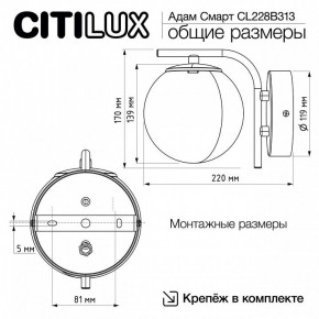 Бра Citilux Адам Смарт CL228B313 в Новом Уренгое - novyy-urengoy.ok-mebel.com | фото 8