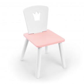 Детский стул Rolti Baby «Корона» (белый/розовый/белый, массив березы/мдф) в Новом Уренгое - novyy-urengoy.ok-mebel.com | фото