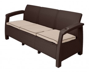 Диван Yalta Premium Sofa 3 Set (Ялта) шоколадный (+подушки под спину) в Новом Уренгое - novyy-urengoy.ok-mebel.com | фото