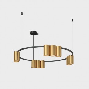 DK4065-BK+SG Подвесной светильник ORBIT , IP20, 10xGU10 LED до 15 Вт, черный + сатинированное золото, алюминий в Новом Уренгое - novyy-urengoy.ok-mebel.com | фото 2