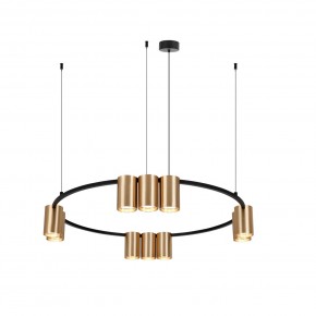 DK4065-BK+SG Подвесной светильник ORBIT , IP20, 10xGU10 LED до 15 Вт, черный + сатинированное золото, алюминий в Новом Уренгое - novyy-urengoy.ok-mebel.com | фото 3