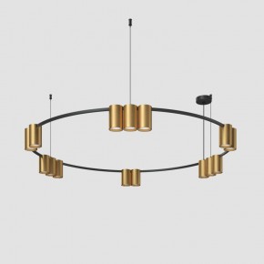 DK4067-BK+SG Подвесной светильник ORBIT, IP20, 15xGU10 LED, до 15 Вт, черный + сатинированное золото, алюминий в Новом Уренгое - novyy-urengoy.ok-mebel.com | фото 2