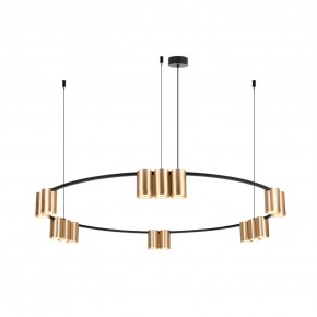 DK4067-BK+SG Подвесной светильник ORBIT, IP20, 15xGU10 LED, до 15 Вт, черный + сатинированное золото, алюминий в Новом Уренгое - novyy-urengoy.ok-mebel.com | фото 3