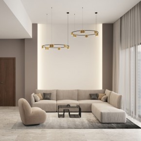 DK4067-BK+SG Подвесной светильник ORBIT, IP20, 15xGU10 LED, до 15 Вт, черный + сатинированное золото, алюминий в Новом Уренгое - novyy-urengoy.ok-mebel.com | фото 4