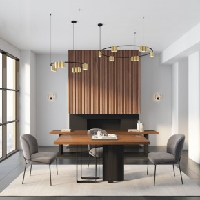 DK4067-BK+SG Подвесной светильник ORBIT, IP20, 15xGU10 LED, до 15 Вт, черный + сатинированное золото, алюминий в Новом Уренгое - novyy-urengoy.ok-mebel.com | фото 5