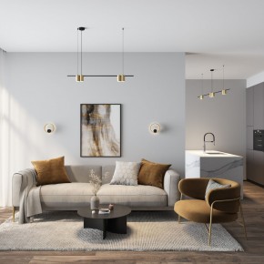 DK5060-BK+SG Бра ORBIT, IP20, 3000К, LED, 10 Вт, черный + сатинированное золото, алюминий в Новом Уренгое - novyy-urengoy.ok-mebel.com | фото 5
