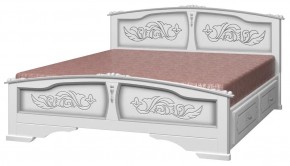 ЕЛЕНА Кровать из массива 1400 (Белый жемчуг) с 2-мя ящиками в Новом Уренгое - novyy-urengoy.ok-mebel.com | фото