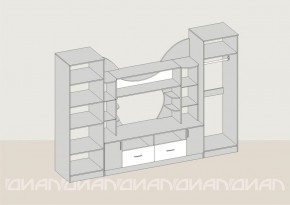 Гостиная Аллегро с 2 шкафами вариант-5 (венге/дуб белфорт) в Новом Уренгое - novyy-urengoy.ok-mebel.com | фото 2