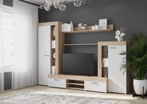 Гостиная Дельта (Сонома/Белый) в Новом Уренгое - novyy-urengoy.ok-mebel.com | фото 3