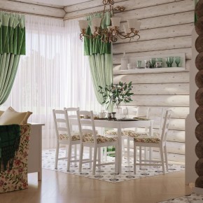 Комлект Вествик обеденный стол и четыре стула, массив сосны, цвет белый в Новом Уренгое - novyy-urengoy.ok-mebel.com | фото 1