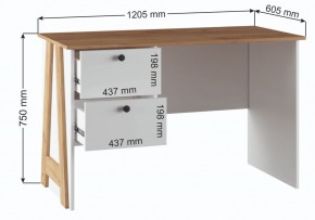 Компьютерный стол Теодора белый / крафт золотой в Новом Уренгое - novyy-urengoy.ok-mebel.com | фото 3