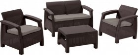 Комплект мебели Корфу сет (Corfu set) коричневый - серо-бежевый * в Новом Уренгое - novyy-urengoy.ok-mebel.com | фото