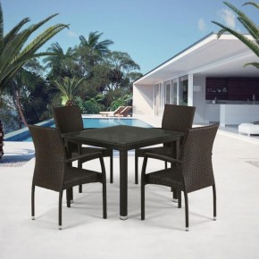 Комплект плетеной мебели T257A/YC379A-W53 Brown (4+1) + подушки на стульях в Новом Уренгое - novyy-urengoy.ok-mebel.com | фото 1