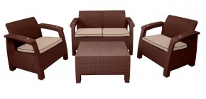 Комплект уличной мебели Yalta Premium Terrace Set (Ялта) шоколадый (+подушки под спину) в Новом Уренгое - novyy-urengoy.ok-mebel.com | фото
