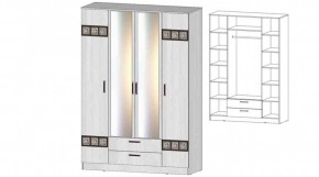 КОСТА-РИКА Шкаф 4-х створчатый (анкор светлый) в Новом Уренгое - novyy-urengoy.ok-mebel.com | фото