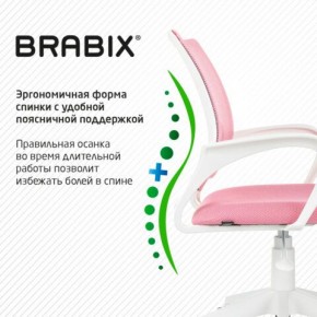 Кресло BRABIX "Fly MG-396W", с подлокотниками, пластик белый, сетка, розовое, 533008 в Новом Уренгое - novyy-urengoy.ok-mebel.com | фото 6
