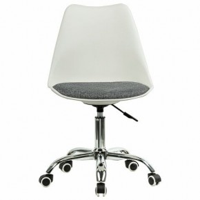 Кресло стул BRABIX "Eames MG-310 CH", хром, пластик белый, ткань серая, 532924 в Новом Уренгое - novyy-urengoy.ok-mebel.com | фото