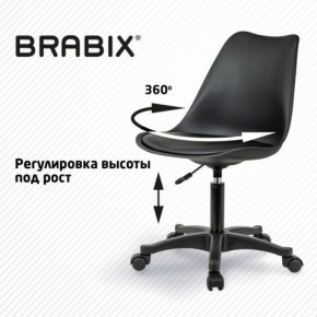 Кресло стул BRABIX "Eames MG-310 PL", пластик черный, экокожа черная, 532927 в Новом Уренгое - novyy-urengoy.ok-mebel.com | фото 3