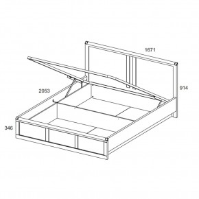 Кровать 160  c подъемником, MAGELLAN, цвет Сосна винтаж в Новом Уренгое - novyy-urengoy.ok-mebel.com | фото 2