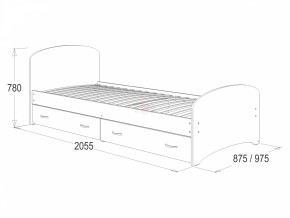 Кровать-6 одинарная с 2-мя ящиками (900*2000) в Новом Уренгое - novyy-urengoy.ok-mebel.com | фото 2