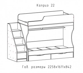 КАПРИЗ-22 Кровать двухъярусная 800 настил ЛДСП в Новом Уренгое - novyy-urengoy.ok-mebel.com | фото 2