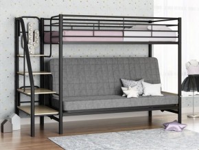 Кровать двухъярусная с диваном "Мадлен-3" (Черный/Серый) в Новом Уренгое - novyy-urengoy.ok-mebel.com | фото