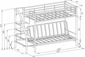 Кровать двухъярусная с диваном "Мадлен-3" (Серый/Серый) в Новом Уренгое - novyy-urengoy.ok-mebel.com | фото 3