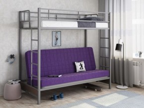 Кровать двухъярусная с диваном "Мадлен" (Серый/Фиолетовый) в Новом Уренгое - novyy-urengoy.ok-mebel.com | фото 1
