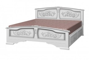 ЕЛЕНА Кровать из массива 1600 (Белый жемчуг) с 2-мя ящиками в Новом Уренгое - novyy-urengoy.ok-mebel.com | фото 1