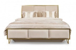 Кровать Lara 1600 с мягким изголовьем + основание (белый глянец) в Новом Уренгое - novyy-urengoy.ok-mebel.com | фото
