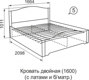 Кровать с латами Виктория 05 в Новом Уренгое - novyy-urengoy.ok-mebel.com | фото 2