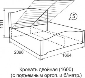 Кровать с подъемным механизмом Виктория 05 1600*2000 в Новом Уренгое - novyy-urengoy.ok-mebel.com | фото 4