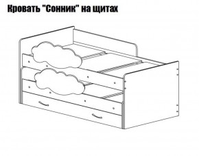 Кровать выкатная Соник на щитах (800*1600) с бортиком + ящик в Новом Уренгое - novyy-urengoy.ok-mebel.com | фото 2