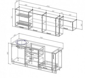 Кухонный гарнитур Антрацит 2550 (Стол. 38мм) в Новом Уренгое - novyy-urengoy.ok-mebel.com | фото 3