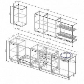 Кухонный гарнитур Антрацит 2800 (Стол. 38мм) в Новом Уренгое - novyy-urengoy.ok-mebel.com | фото 3