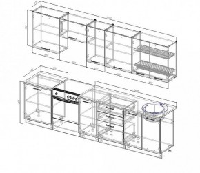 Кухонный гарнитур Антрацит 3000 (Стол. 38мм) в Новом Уренгое - novyy-urengoy.ok-mebel.com | фото 3