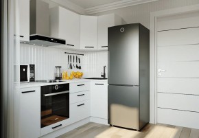 Кухонный гарнитур Белый Глянец 2200*1000 (Стол. 26мм) в Новом Уренгое - novyy-urengoy.ok-mebel.com | фото