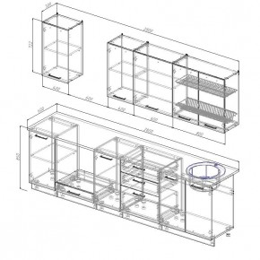 Кухонный гарнитур Бланка 2800 (Стол. 26мм) в Новом Уренгое - novyy-urengoy.ok-mebel.com | фото 2