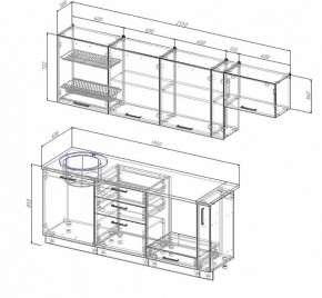 Кухонный гарнитур Лофт 2550 (Стол. 26мм) в Новом Уренгое - novyy-urengoy.ok-mebel.com | фото 2
