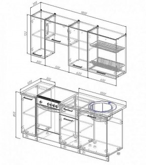 Кухонный гарнитур Шампань 1800 (Стол. 26мм) в Новом Уренгое - novyy-urengoy.ok-mebel.com | фото 2