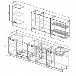 Кухонный гарнитур Шампань 2800 (Стол. 26мм) в Новом Уренгое - novyy-urengoy.ok-mebel.com | фото 2