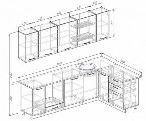 Кухонный гарнитур угловой Графика 2600х1600 (Стол. 26мм) в Новом Уренгое - novyy-urengoy.ok-mebel.com | фото 2