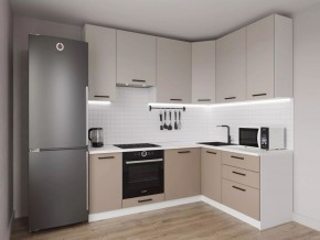 Кухонный гарнитур угловой Каппучино 2200*1600 h 950 (Стол. 38мм) в Новом Уренгое - novyy-urengoy.ok-mebel.com | фото