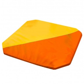 Мат гимнастический 1,3x1,3x0,05м складной скошенные углы цв.оранжевый-желтый в Новом Уренгое - novyy-urengoy.ok-mebel.com | фото